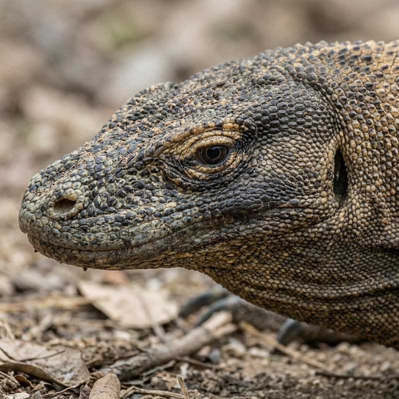 Komodowaran (Varanus komodoensis), KI-Illustration