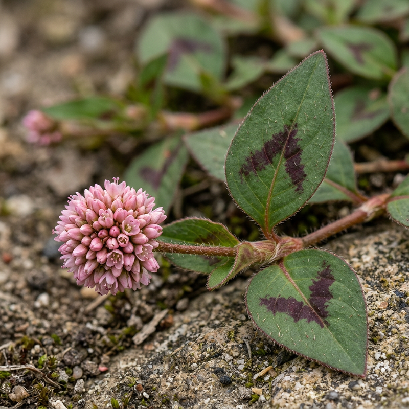 Kopf-Knöterich (Persicaria capitata), KI-Illustration