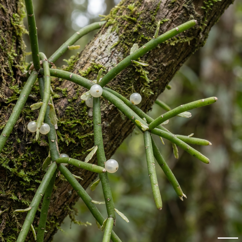 Korallenkaktus (Rhipsalis baccifera), KI-Illustration
