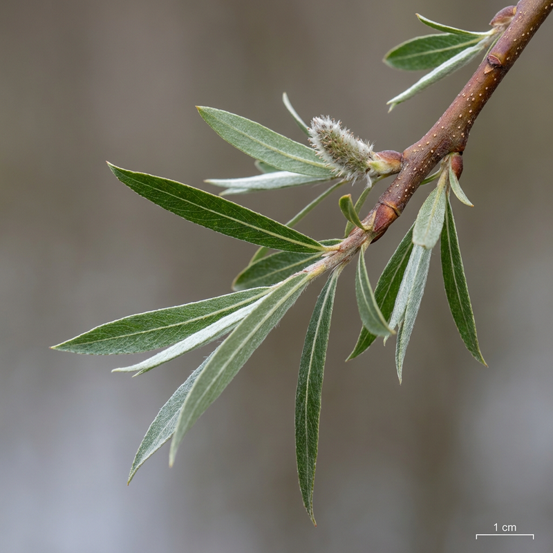 Korb-Weide (Salix viminalis), KI-Illustration