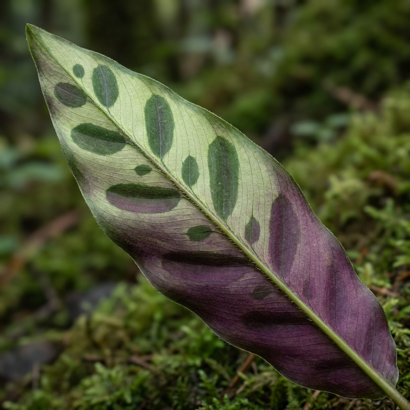 Korbmarante (Calathea lancifolia), KI-Illustration