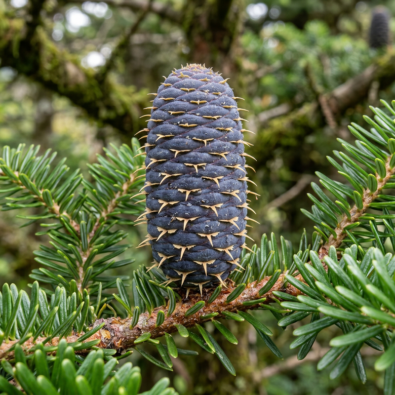 Koreanische Tanne (Abies koreana), KI-Illustration