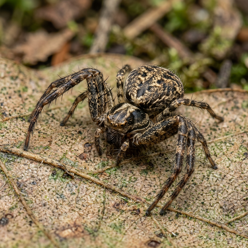 Krabbenspinne (Xysticus), KI-Illustration