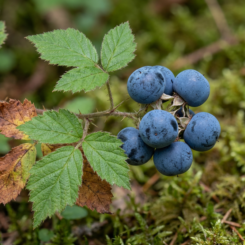 Kratzbeere (Rubus caesius), KI-Illustration