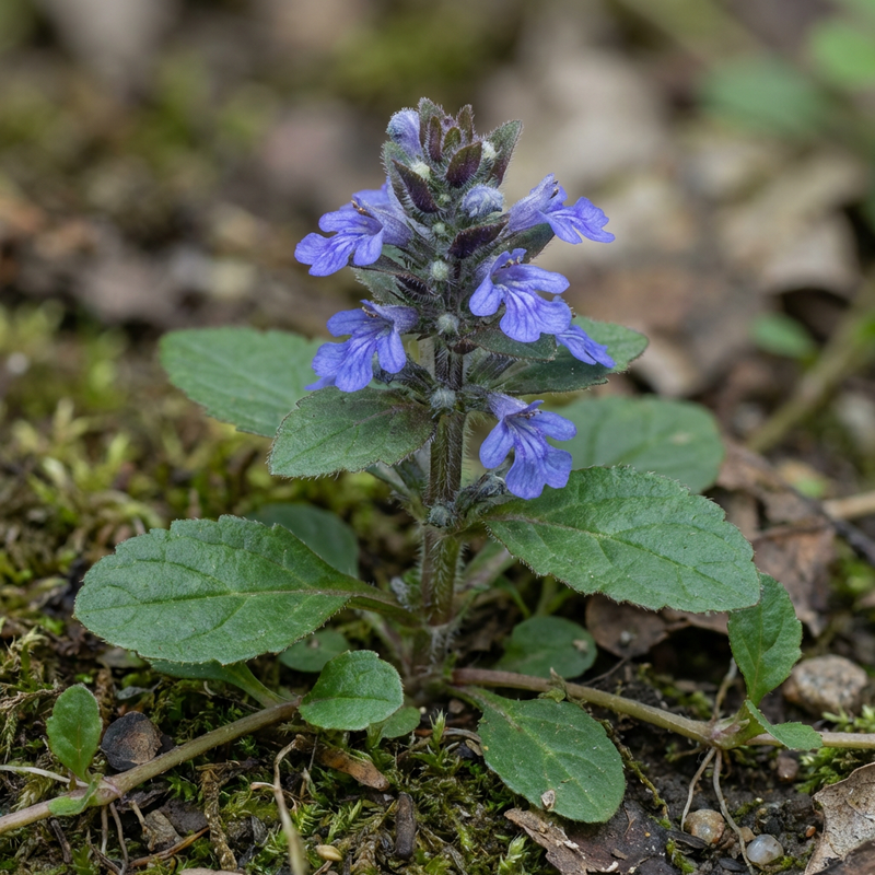 Kriechender Günsel (Ajuga reptans), KI-Illustration
