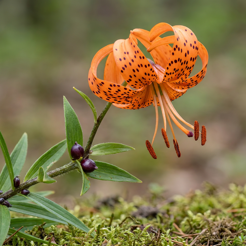 Kroetenlilie (Lilium lancifolium), KI-Illustration