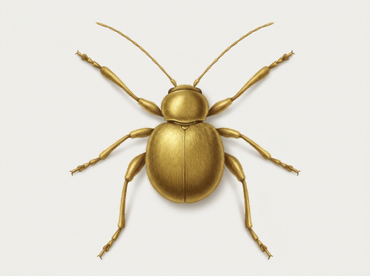 Messingkäfer (Niptus hololeucus) von oben
