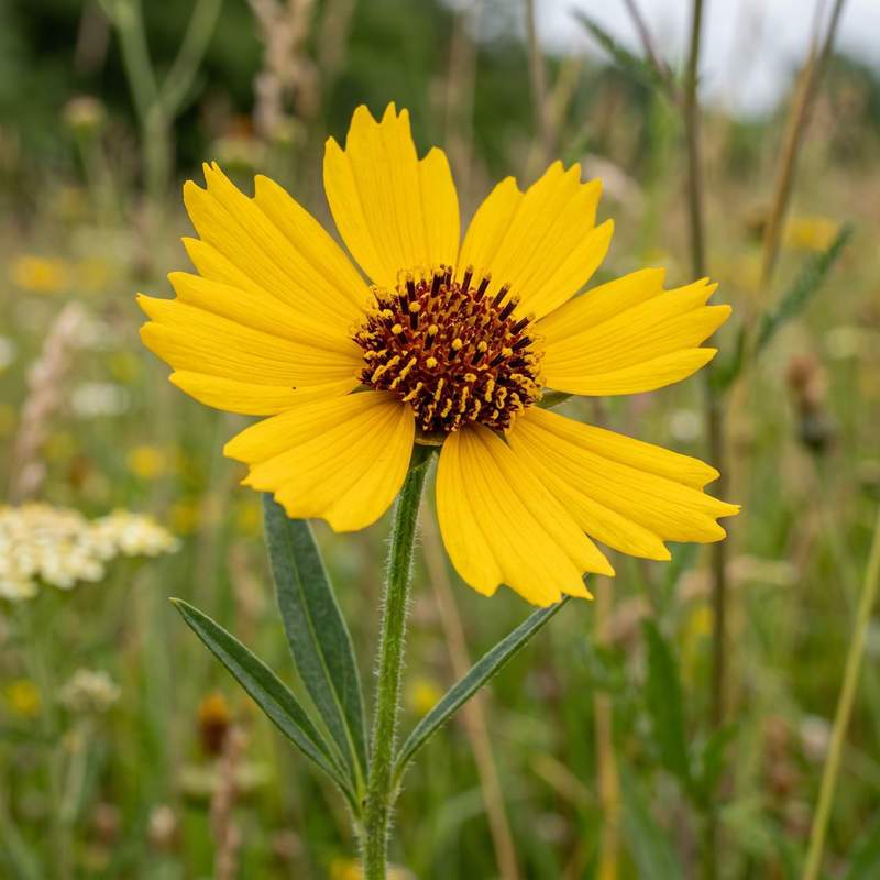 Lanzettblättriges Mädchenauge (Coreopsis lanceolata), KI-Illustration