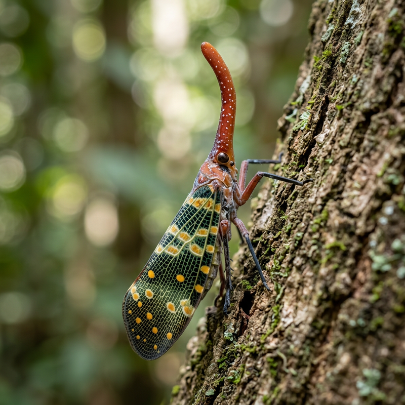 Laternenzikade (Pyrops candelaria), KI-Illustration