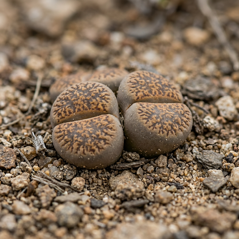 Lebende Steine (Lithops lesliei) (Lithops lesliei), KI-Illustration