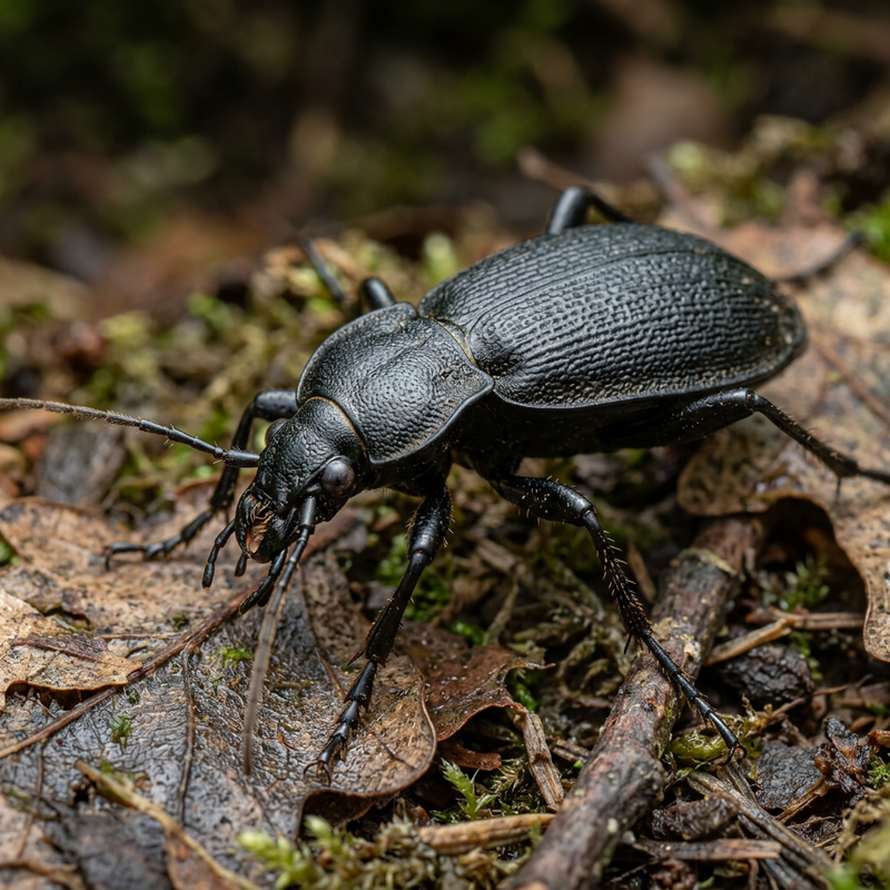 Lederlaufkäfer (Carabus coriaceus), KI-Illustration