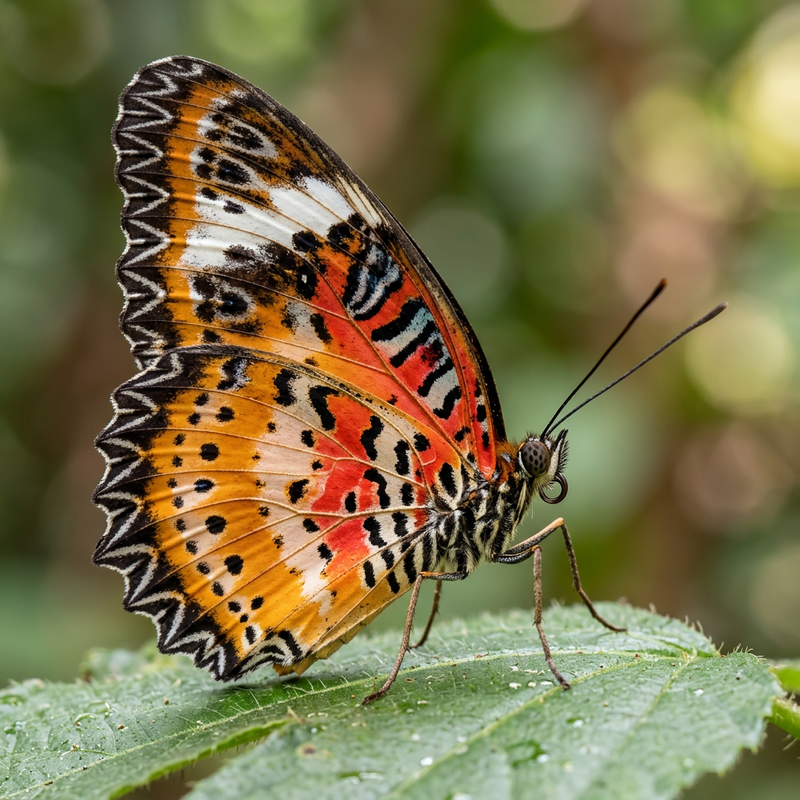 Leopard-Spitzenfalter (Cethosia cyane), KI-Illustration