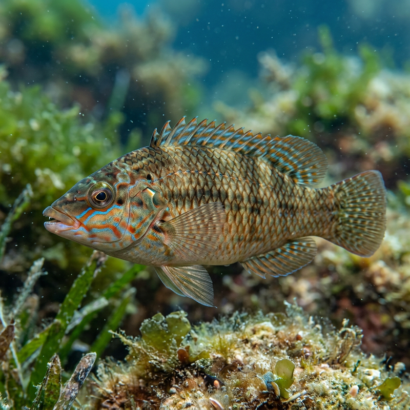 Lippfisch (Gattung Symphodus) (Symphodus), KI-Illustration