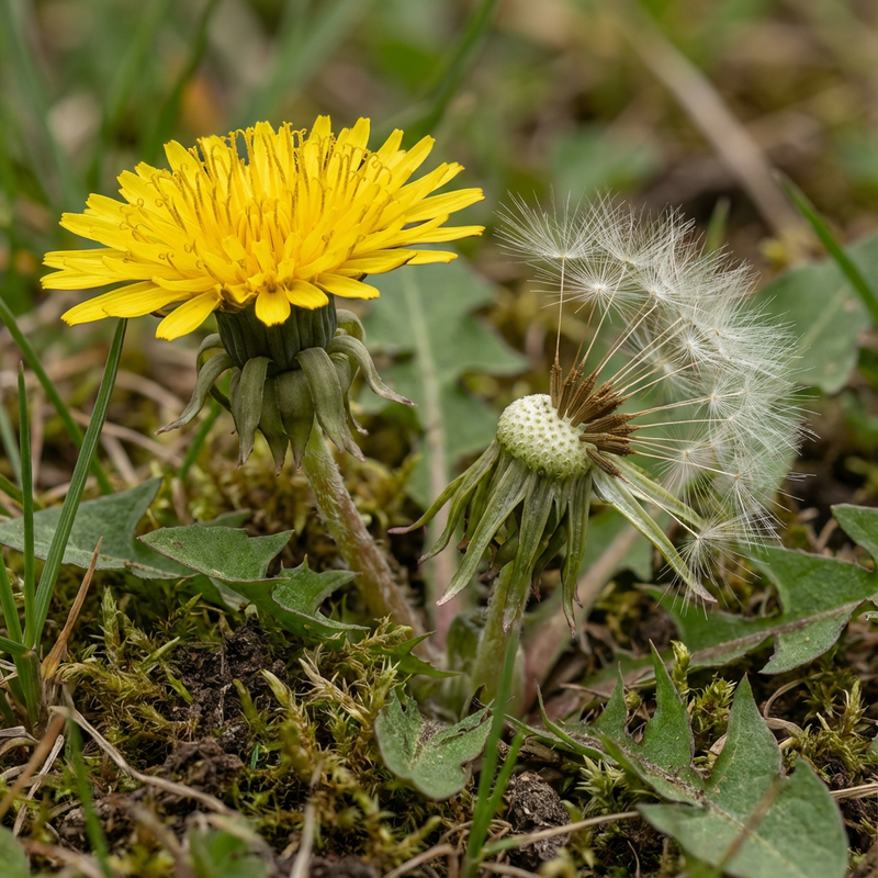 Loewenzahn (Taraxacum officinale), KI-Illustration