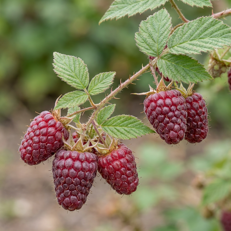 Loganbeere (Rubus × loganobaccus), KI-Illustration