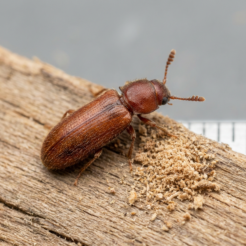 Lyctus (Lyctus planicollis), KI-Illustration