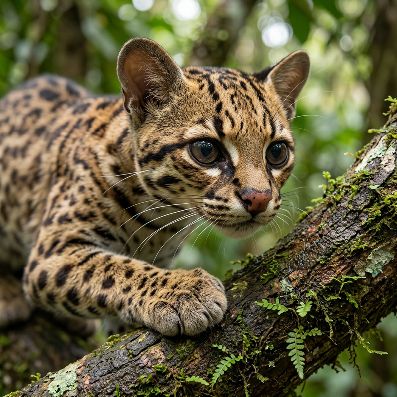 Margay (Leopardus wiedii), KI-Illustration
