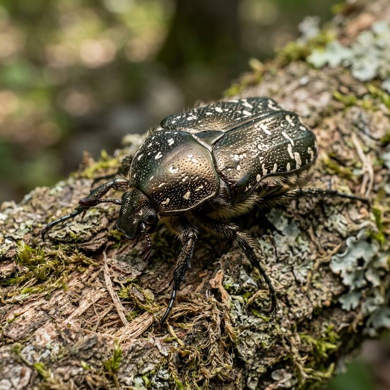 Marmorierter Rosenkäfer (Protaetia marmorata), KI-Illustration