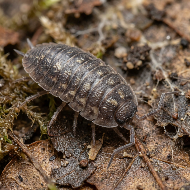 Mauerassel Steckbrief (Oniscus asellus), KI-Illustration