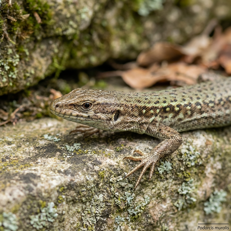 Mauereidechse (Podarcis muralis), KI-Illustration