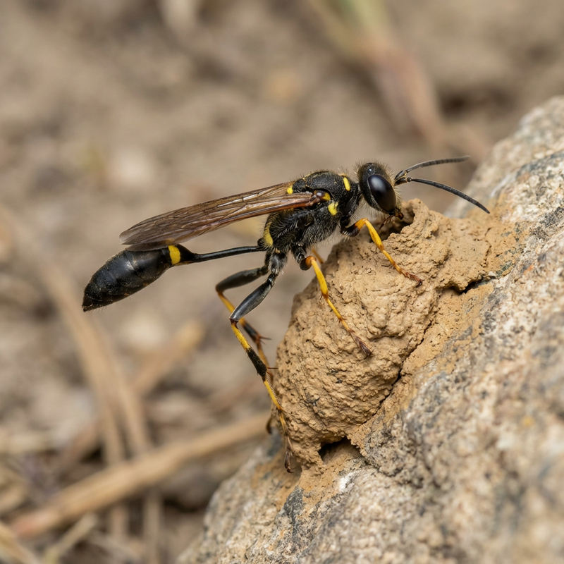 Mauerwespe (Sceliphron), KI-Illustration