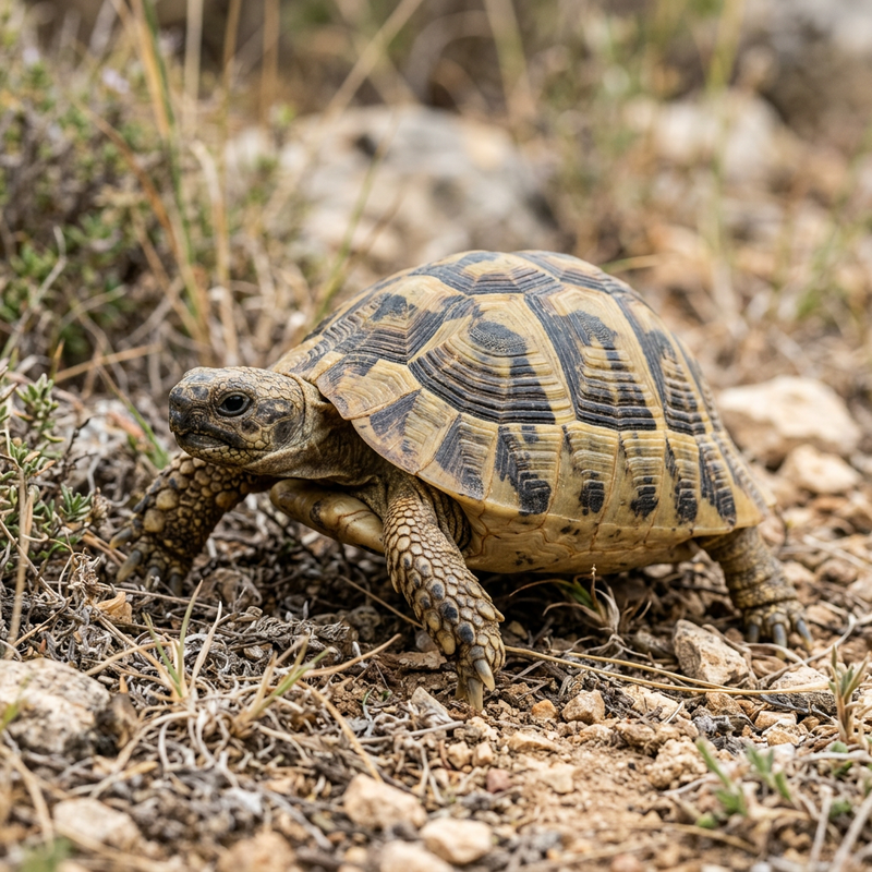 Maurische Landschildkröte (Testudo graeca), KI-Illustration