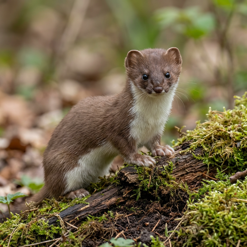 Mauswiesel (Mustela nivalis), KI-Illustration