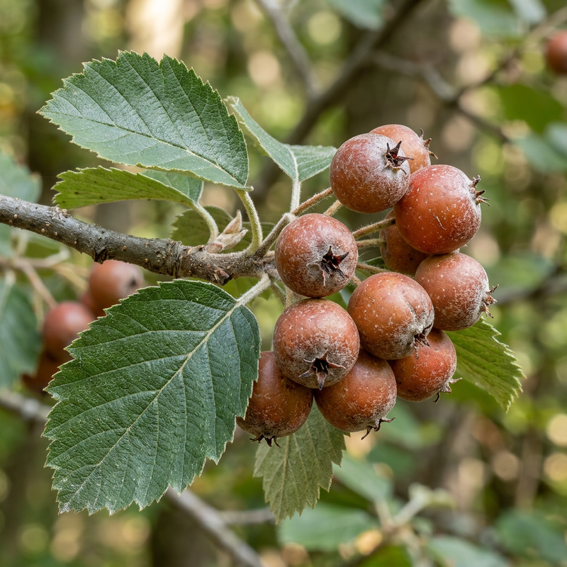Mehlbeere (Aria edulis), KI-Illustration
