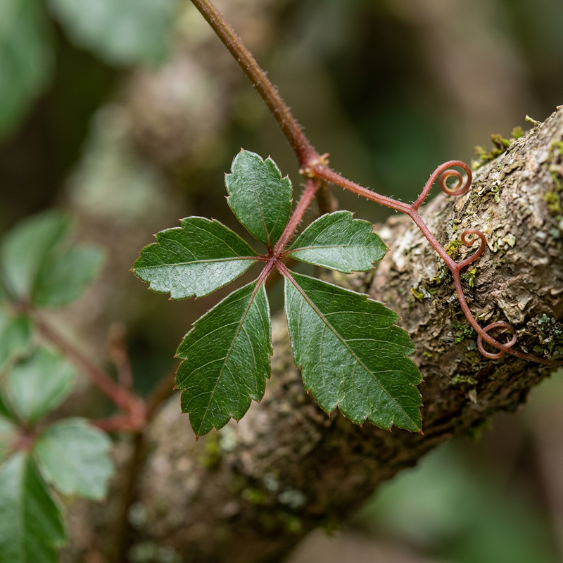 Miniatur-Kletterrebe (Cissus striata), KI-Illustration