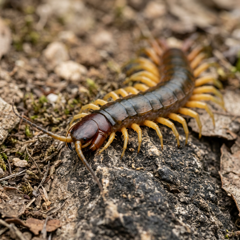 Mittelmeer-Skolopender (Scolopendra cingulata), KI-Illustration