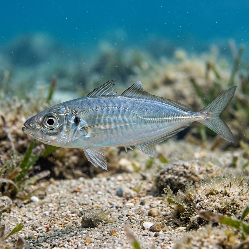 Mittelmeer-Stöcker (Trachurus mediterraneus), KI-Illustration