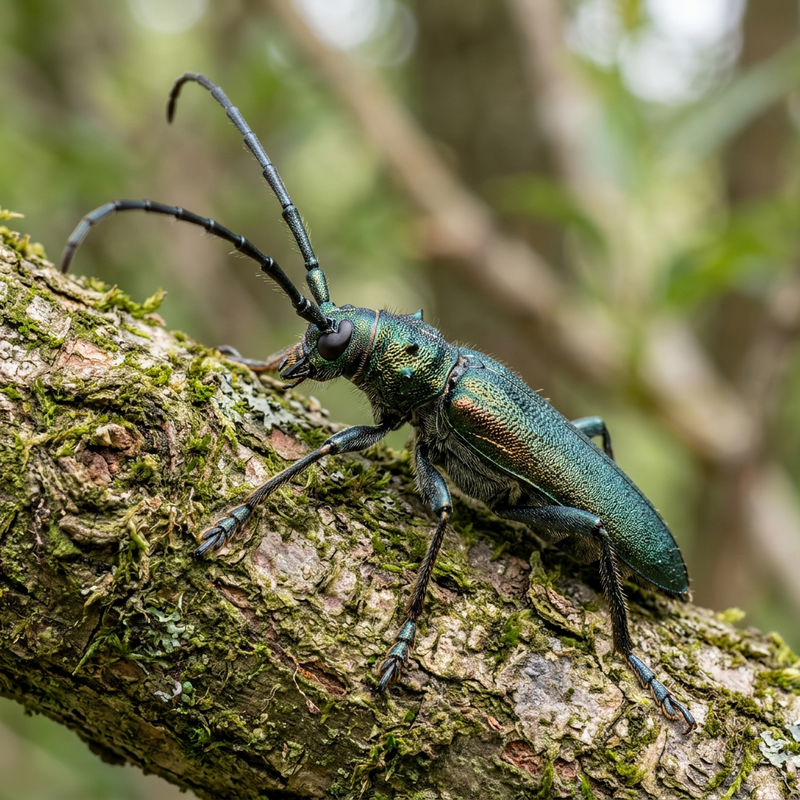 Moschusbock (Aromia moschata), KI-Illustration
