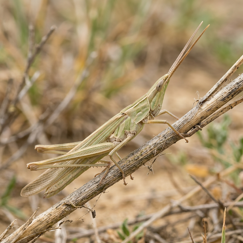 Nasenschrecke (Acrida ungarica), KI-Illustration