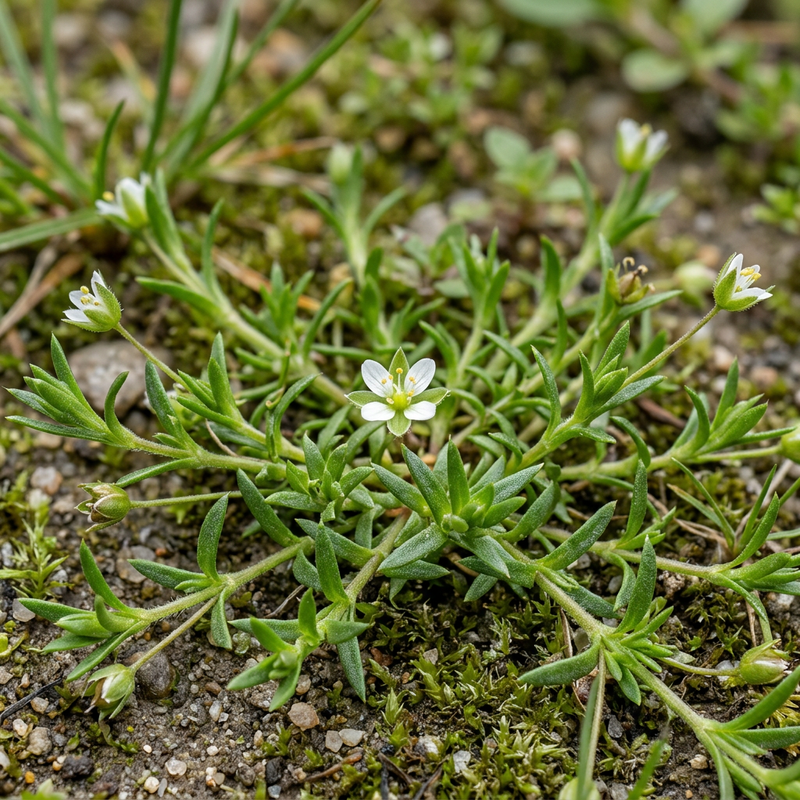 Niederliegendes Mastkraut (Sagina procumbens), KI-Illustration