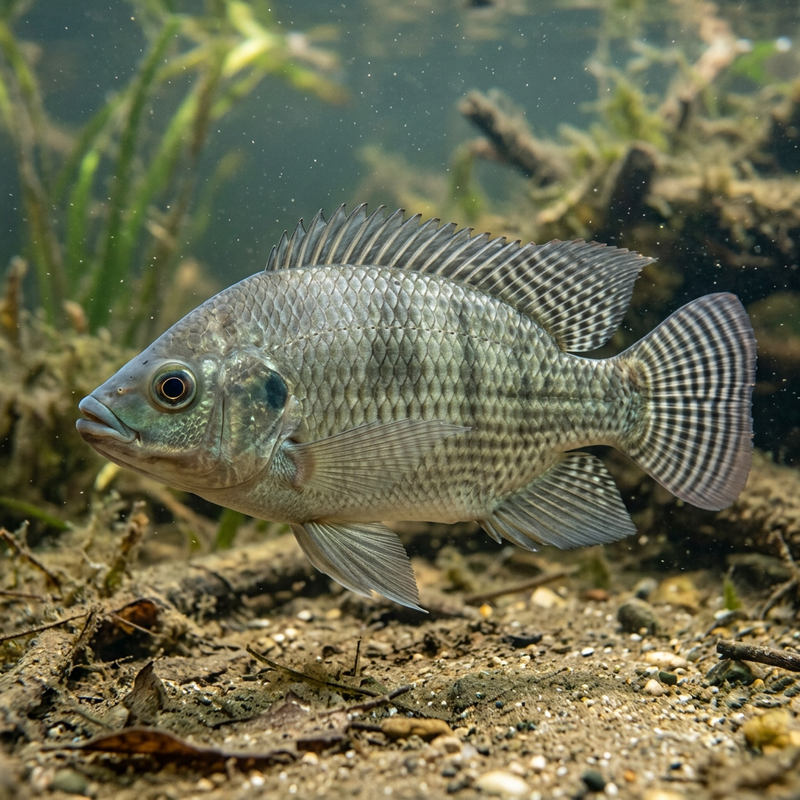 Nilbuntbarsch (Oreochromis niloticus), KI-Illustration