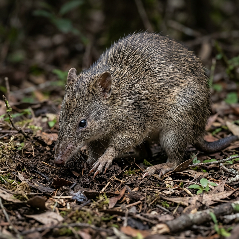 Nördlicher Braunbandicoot (Isoodon macrourus), KI-Illustration