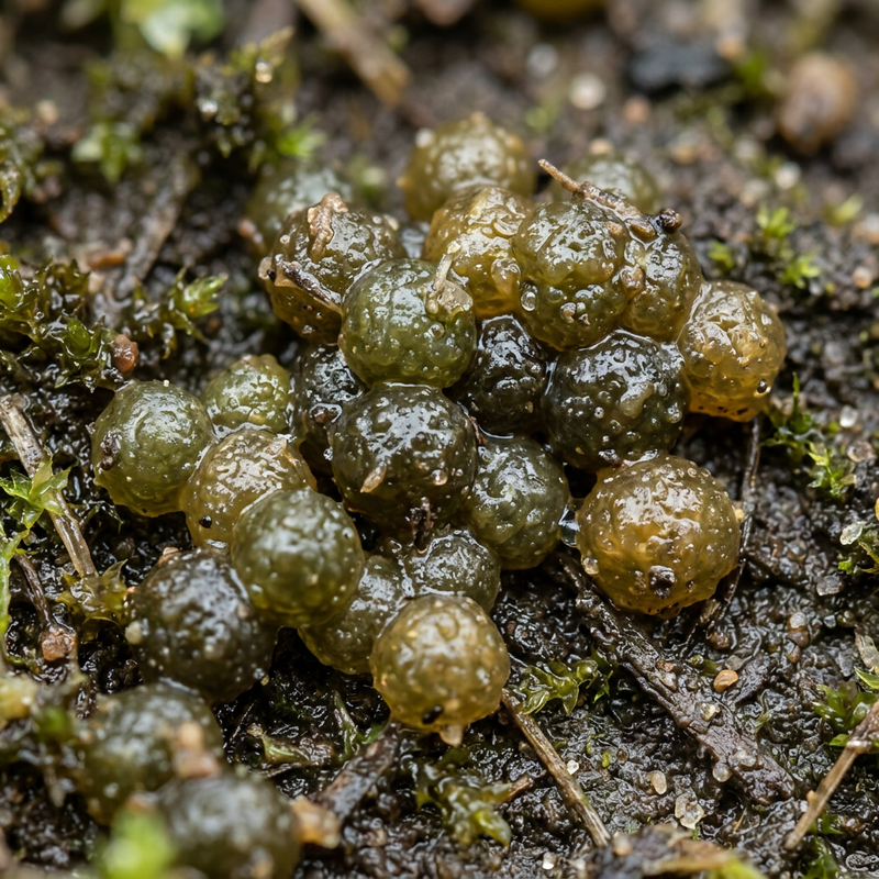 Nostoc (Cyanobakterium) (Nostoc humifusum), KI-Illustration