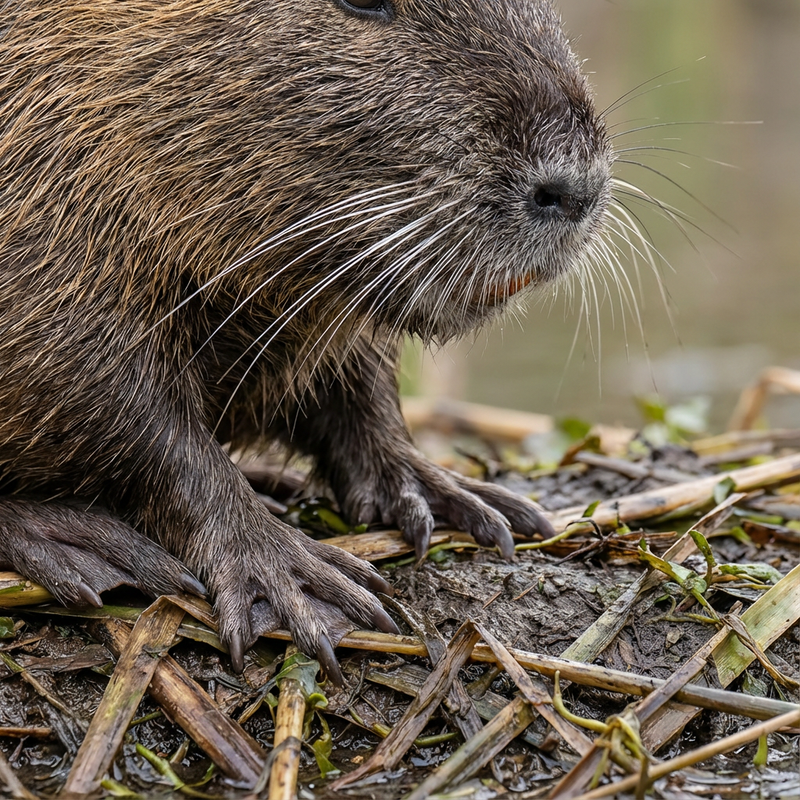 Nutria (Biberratte) (Myocaster coypus), KI-Illustration