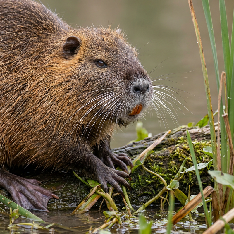 Nutria (Myocastor coypus), KI-Illustration
