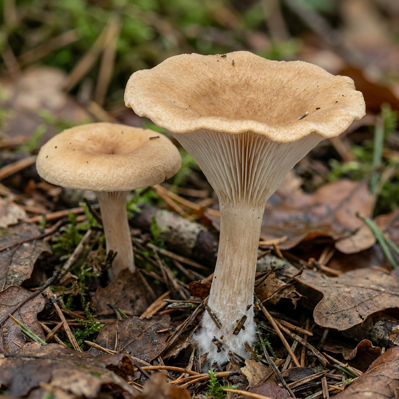 Ockerbrauner Trichterling (Clitocybe gibba), KI-Illustration