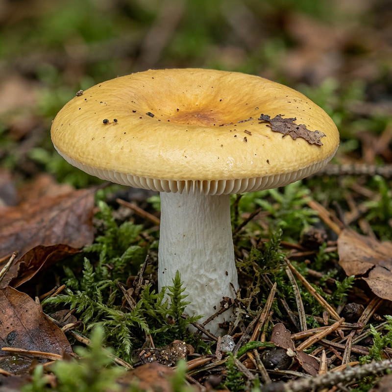 Ockertäubling (Russula ochroleuca), KI-Illustration