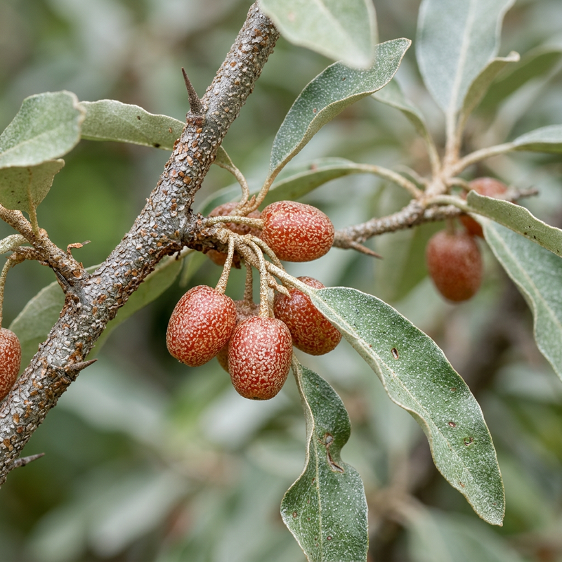 Ölweide (Elaeagnus), KI-Illustration
