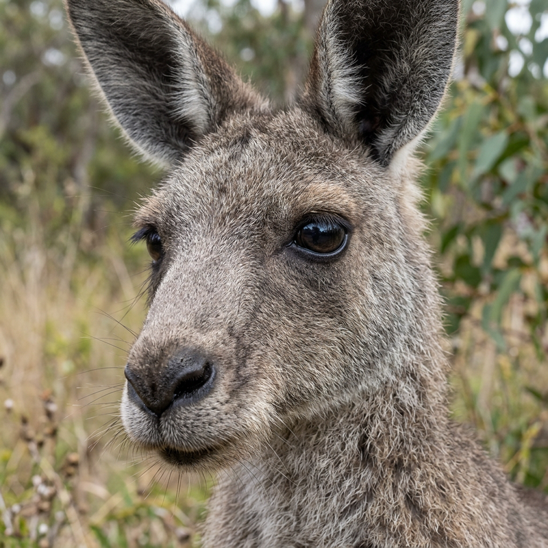 Östliches Graues Riesenkänguru (Macropus giganteus), KI-Illustration
