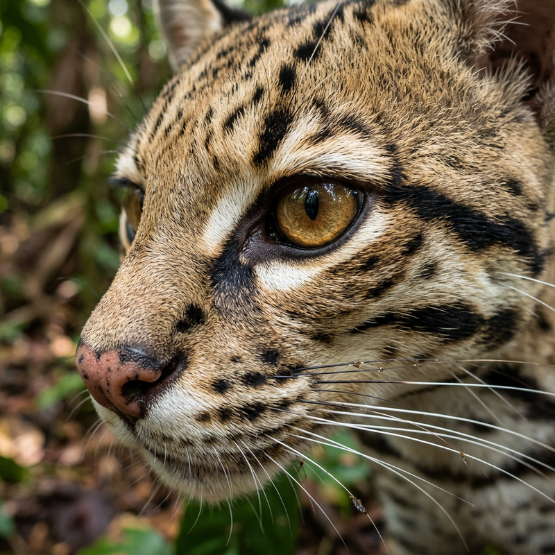 Ozelot (Leopardus pardalis), KI-Illustration