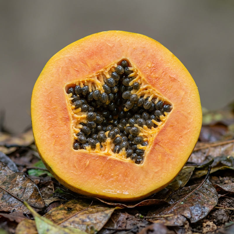 Papaya (Carica), KI-Illustration