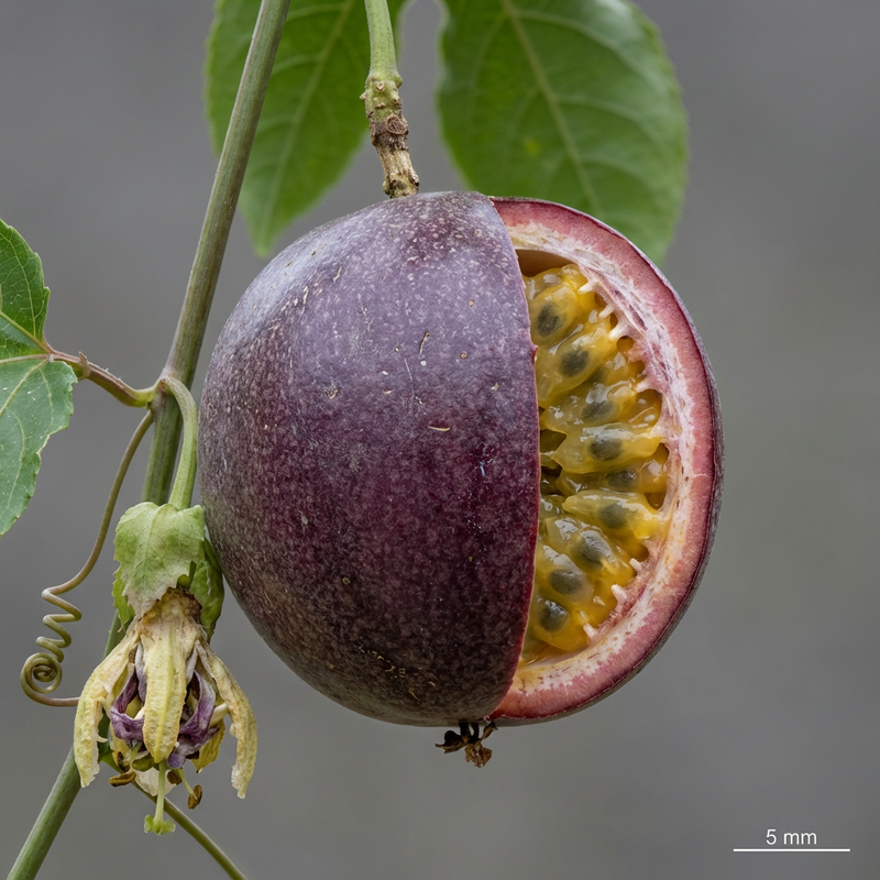 Passionsfrucht (Passiflora edulis), KI-Illustration