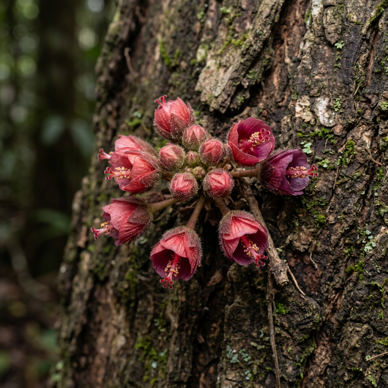 Pavonia cauliflora, KI-Illustration