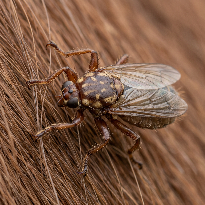Pferdelausfliege (Hippobosca equina), KI-Illustration
