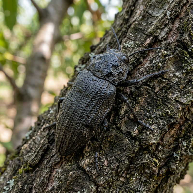 Pfirsichprachtkäfer (Capnodis tenebrionis), KI-Illustration