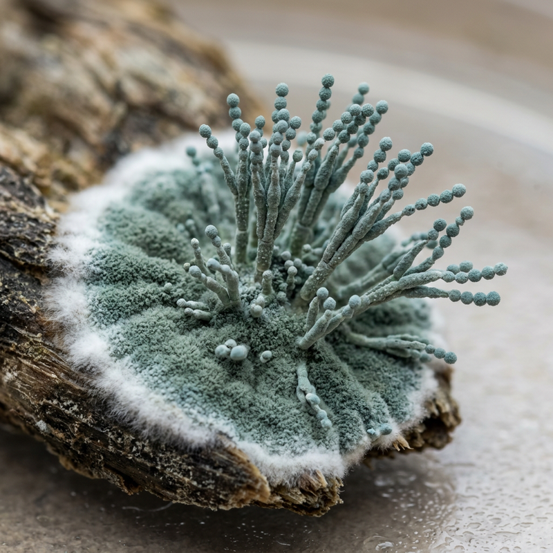 Pinselschimmel (Penicillium verrucosum), KI-Illustration